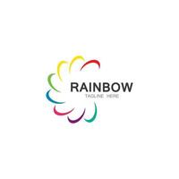 Rainbow logo template vector icon illustration