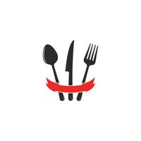 tenedor cuchillo cuchara para restaurante y comida logo plantilla vector icono ilustración