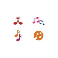 Music note vector icon illustration