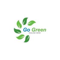 Go Green,Eco Tree Leaf Logo Template vector