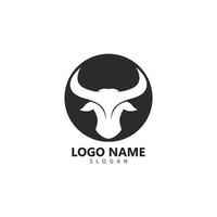 ilustración de icono de vector de logotipo de cabeza de toro