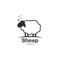 Cute sheep logo vector icon illustration