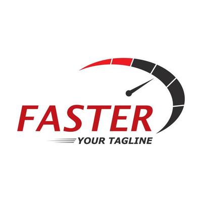 Speed logo faster template vector icon illustration