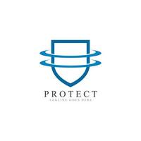 Shield protector logo icon illustration vector