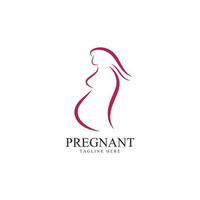 women pregnant logo vector icon