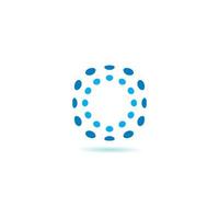 Set of abstract dots circle vector icon illustration
