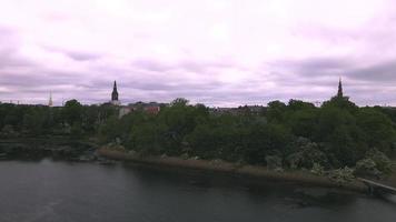 Christianshavn canale nel Copenaghen, Danimarca di fuco video