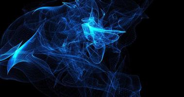 Abstract background with blue beautiful smoke from waves and lines energy hi-tech magical laser neon with glow effect photo