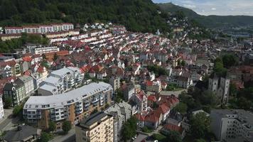 bergen, noruega por drone video