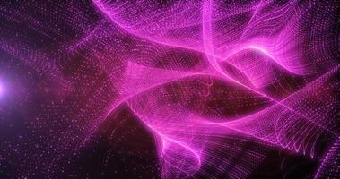 fondo abstracto de ondas de granos de arena de alta tecnología futurista rosa púrpura ondas de partículas de píxeles de puntos que vuelan con efecto de brillo con rayos de luz y desenfoque, protector de pantalla foto