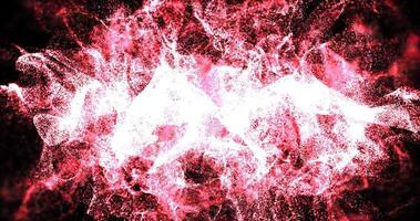 Abstract background of red moving flying small particles waves of smoke with the effect of glow and blur of an exploding sphere. Screensaver beautiful photo
