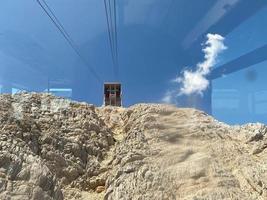 View of cable car station on mountain top in Batumi, Georgia photo