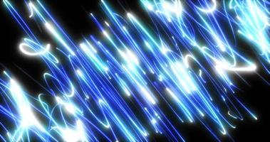 Abstract background blue diagonal pixel particles and lines flying in waves of futuristic hi-tech with the effect of a glow and blurring the background photo