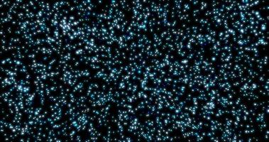 Christmas New Year snowfall from small glowing flying snowflakes particles dots blue white shiny festive isolated on black background. Abstract background. Screensaver photo