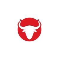 ilustración de icono de vector de logotipo de cabeza de toro