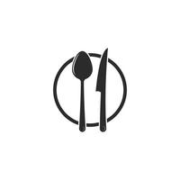 tenedor cuchillo cuchara para restaurante y comida logo plantilla vector icono ilustración