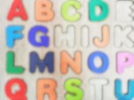 Blur or defocused photo of alphabet set