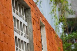 The arrangement of the bricks arranged in such a way forms a very beautiful building photo