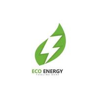 Ilustración de icono de vector de plantilla de logotipo de energía ecológica