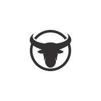 ilustración de icono de vector de logotipo de cabeza de toro