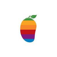 Ilustración de icono de vector de plantilla de logotipo de arco iris de mango