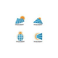 conjunto de ilustración de icono de vector de plantilla de logotipo de energía solar