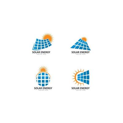 Set of solar energy logo template vector icon illustration