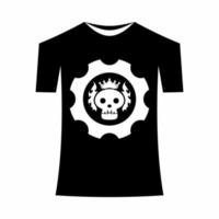 T-shirt template, front, side, back view mockup. Vector eps 10 illustrationThere is a skull head design in it