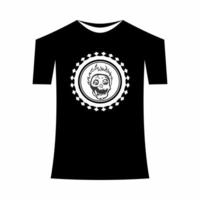 T-shirt template, front, side, back view mockup. Vector eps 10 illustrationThere is a skull head design in it