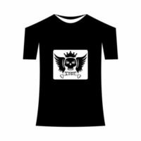 T-shirt template, front, side, back view mockup. Vector eps 10 illustrationThere is a skull head design in it