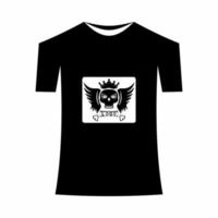 T-shirt template, front, side, back view mockup. Vector eps 10 illustrationThere is a skull head design in it