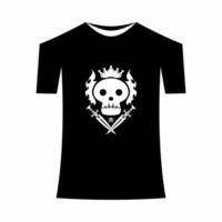 T-shirt template, front, side, back view mockup. Vector eps 10 illustrationThere is a skull head design in it