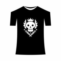 T-shirt template, front, side, back view mockup. Vector eps 10 illustrationThere is a skull head design in it