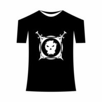 T-shirt template, front, side, back view mockup. Vector eps 10 illustrationThere is a skull head design in it