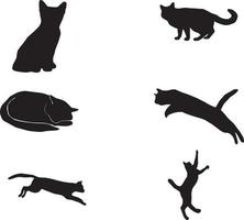 vector cats of different shapes and styles