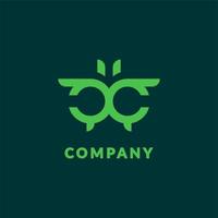 Modern initial CC logo letter simple and creative design concept vector