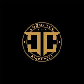 concepto inicial de diseño del logotipo cc en estilo retro adecuado para empresas y empresas vector