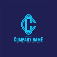 Modern initial CC logo letter simple and creative design concept vector