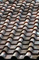 House tiles made of red clay. photo