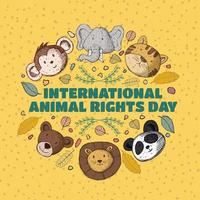 Hand Drawing International Animal Rights Day Banner