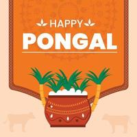 happy pongal Realistic pongal background vector