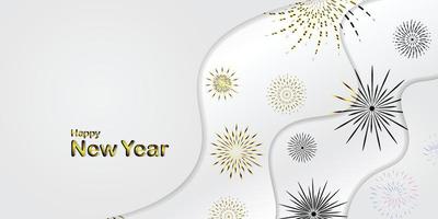 pirotecnia cubierta patrón fondo aspecto elegante feliz año nuevo celebración evento vector