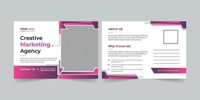 Editable creative corporate Postcard Design vector. Modern business postcard or EDDM design template. vector