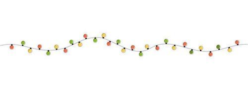 Cartoon colorful christmas lights. Christmas decorations isolated vector illustration