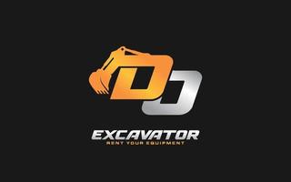 DO logo excavator for construction company. Heavy equipment template vector illustration for your brand.
