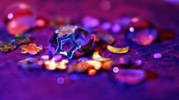 Macro Shot Of Water Drop On Glitter In Karachi Pakistan 2022 photo