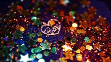 Macro Shot Of Glitter In Colorful Lights In Karachi Pakistan 2022 photo