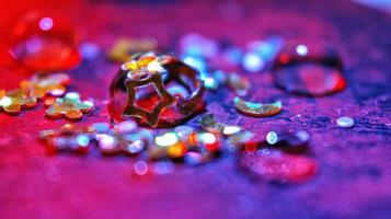 Macro Shot Of Water Drop On Glitter In Karachi Pakistan 2022 photo