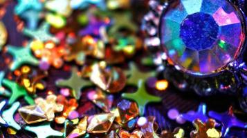 Macro Shot Of Glitter In Colorful Lights In Karachi Pakistan 2022 photo