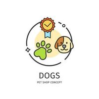 Pet Shop Thin Line Icon Concept. Vector